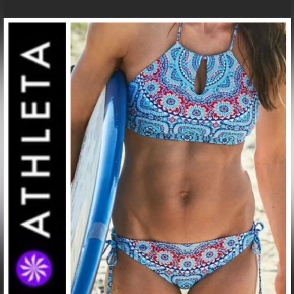 Athleta Other - ATHLETA Fiji Print Halter Swim Top M